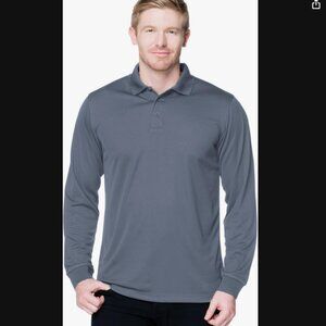 NWT Tri Mountain Performance Mens Gray Long Sleeve Polo Shirt Size 4XL